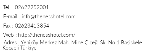 The Ness Termal Otel telefon numaralar, faks, e-mail, posta adresi ve iletiim bilgileri
